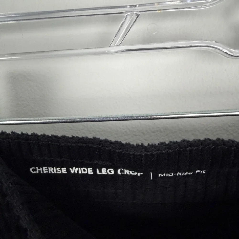 AG Cherise Crop Wide Leg Corduroy Jeans Super Black Mid Rise Plush Size 24